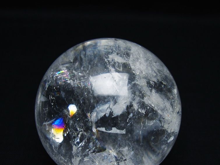 水晶 丸玉 虹入り 62mm スフィア 置物 水晶玉 一点物 151-8765 [sold out]