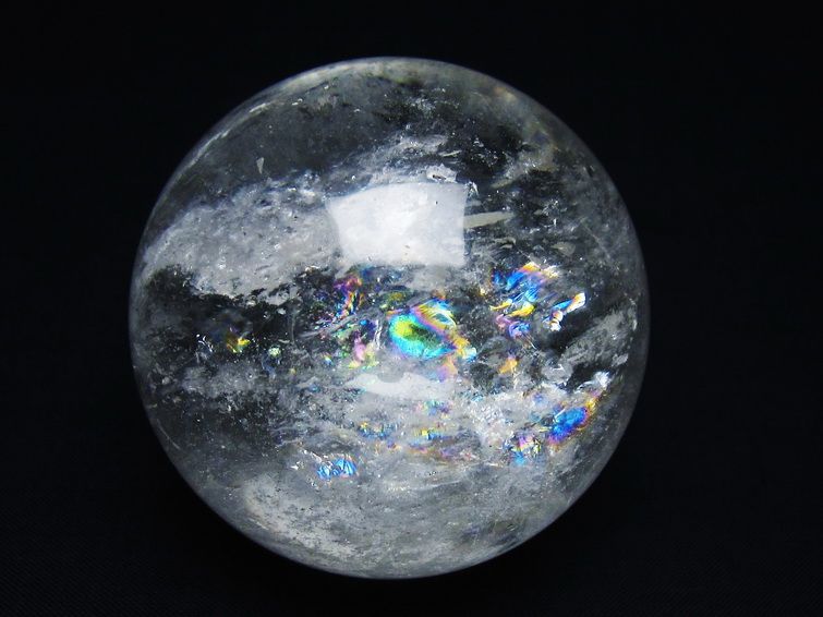 水晶 丸玉 虹入り 62mm スフィア 置物 水晶玉 一点物 151-8766 [sold out]