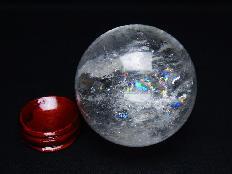 水晶 丸玉 虹入り 62mm スフィア 置物 水晶玉 一点物 151-8766 [sold out]