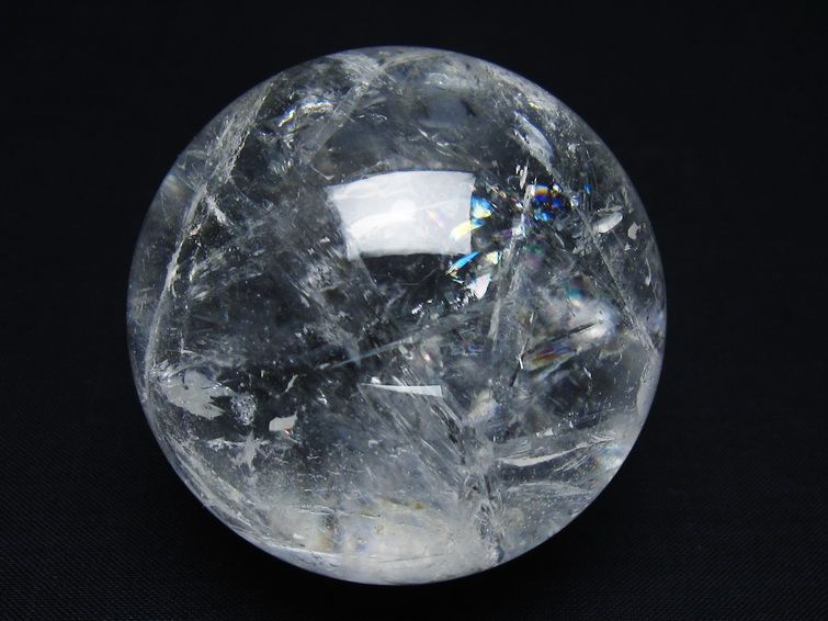 水晶 丸玉 虹入り 58mm スフィア 置物 水晶玉 一点物 151-8771