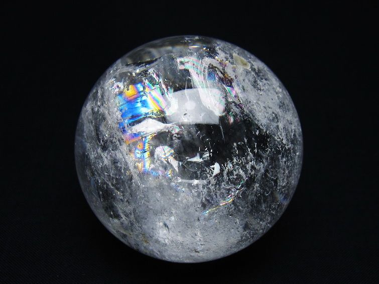 水晶 丸玉 虹入り 57mm スフィア 置物 水晶玉 一点物 151-8773