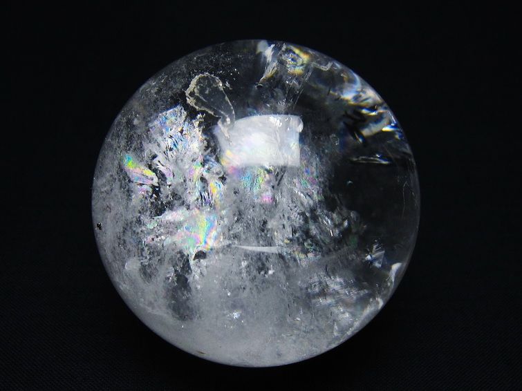 水晶 丸玉 虹入り 56mm スフィア 置物 水晶玉 一点物 151-8774 【sold out】