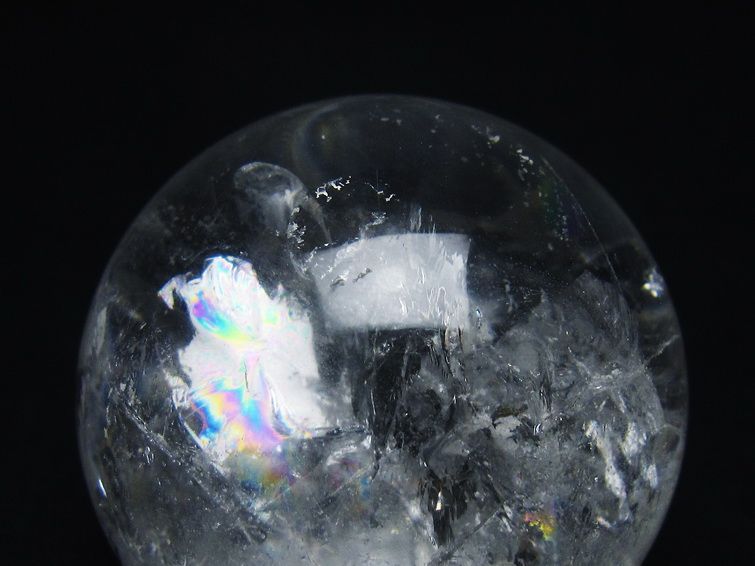 水晶 丸玉 虹入り 55mm スフィア 置物 水晶玉 一点物 151-8775[sold out]