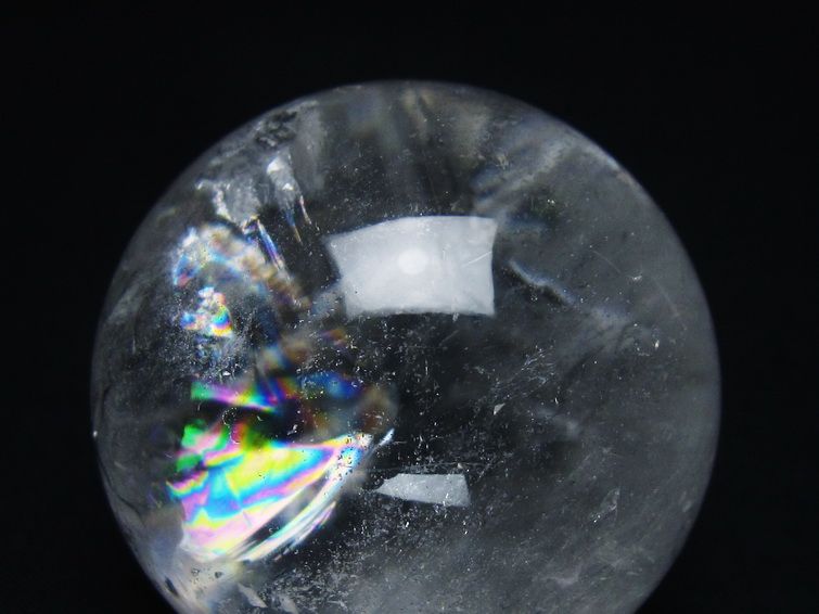 水晶 丸玉 虹入り 54mm スフィア 置物 水晶玉 一点物 151-8776 【sold out】