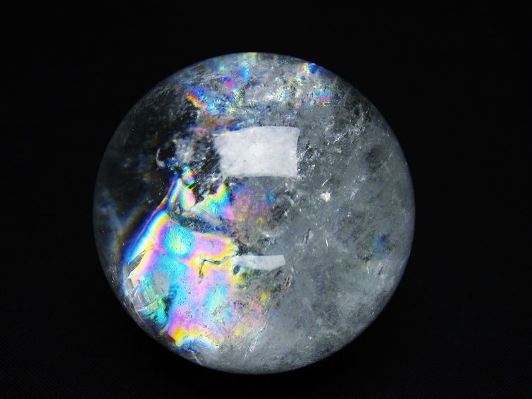 水晶 丸玉 虹入り 53mm スフィア 置物 水晶玉 一点物 151-8778 [sold out]