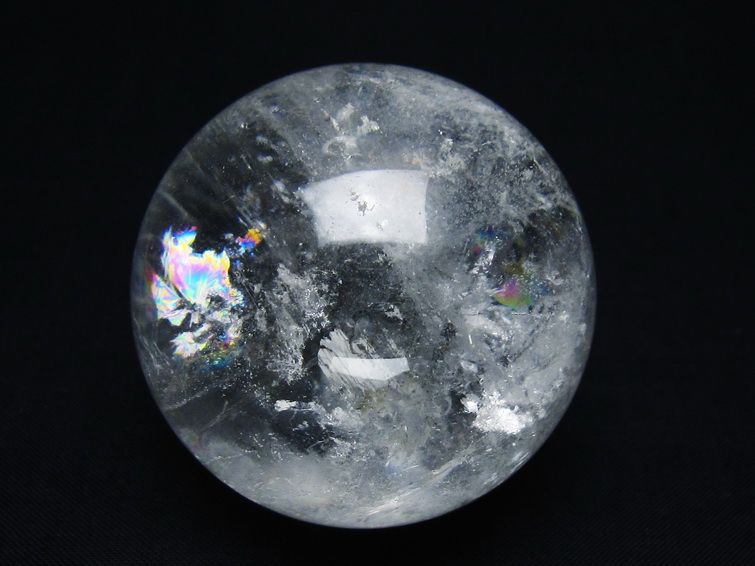 水晶 丸玉 虹入り 53mm スフィア 置物 水晶玉 一点物 151-8779 [sold out]