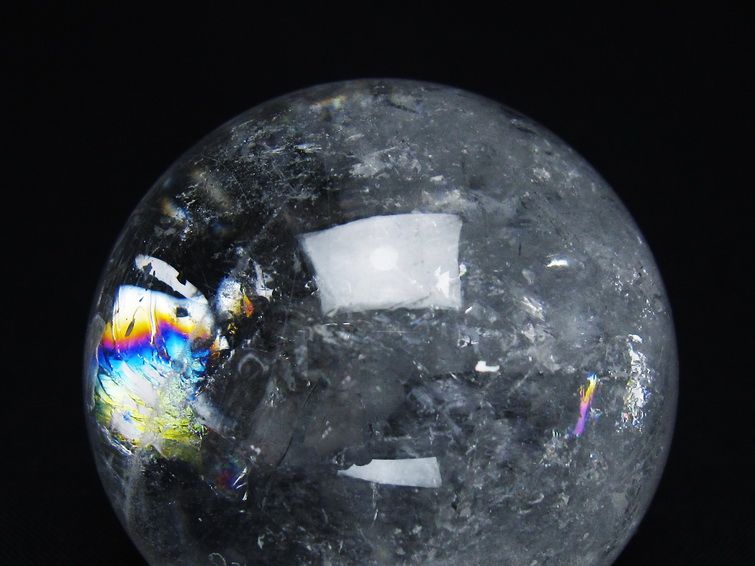 水晶 丸玉 虹入り 54mm スフィア 置物 水晶玉 一点物 151-8780