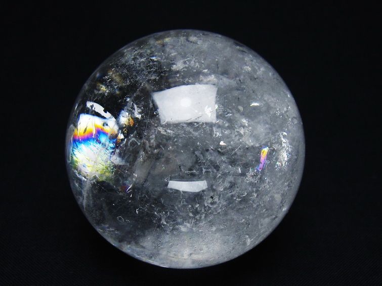 水晶 丸玉 虹入り 54mm スフィア 置物 水晶玉 一点物 151-8780