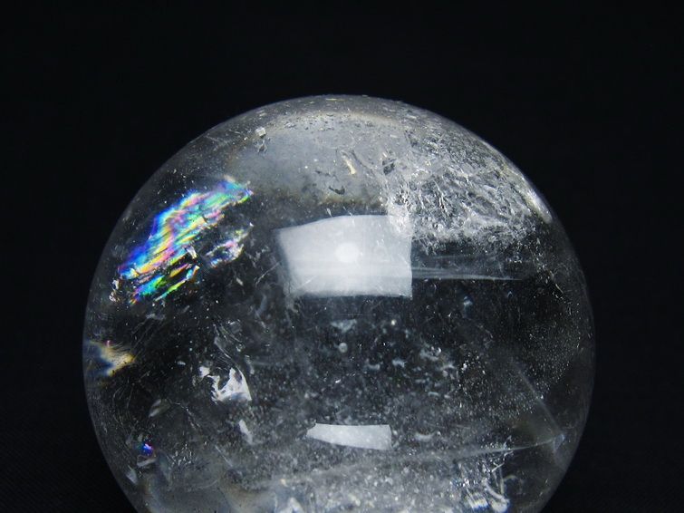 水晶 丸玉 虹入り 54mm スフィア 置物 水晶玉 一点物 151-8783