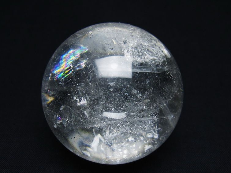 水晶 丸玉 虹入り 54mm スフィア 置物 水晶玉 一点物 151-8783