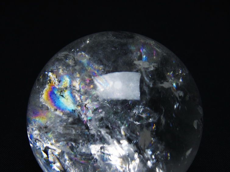 水晶 丸玉 虹入り 55mm スフィア 置物 水晶玉 一点物 151-8784