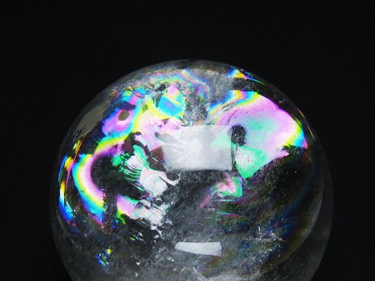 水晶 丸玉 虹入り 56mm スフィア 置物 水晶玉 一点物 151-8787