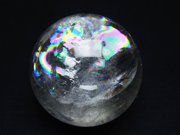 水晶 丸玉 虹入り 56mm スフィア 置物 水晶玉 一点物 151-8787
