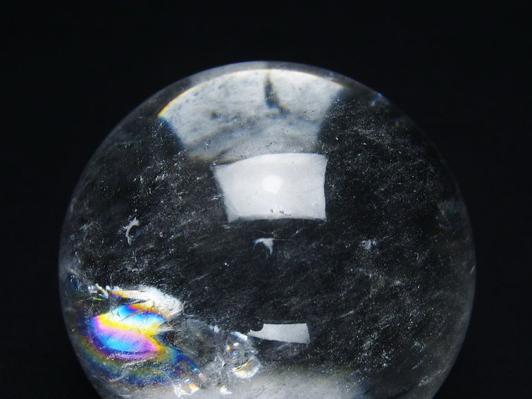水晶 丸玉 虹入り 56mm スフィア 置物 水晶玉 一点物 151-8788