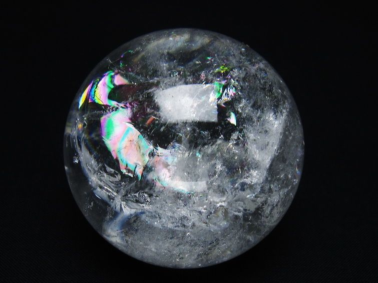 水晶 丸玉 虹入り 56mm スフィア 置物 水晶玉 一点物 151-8789