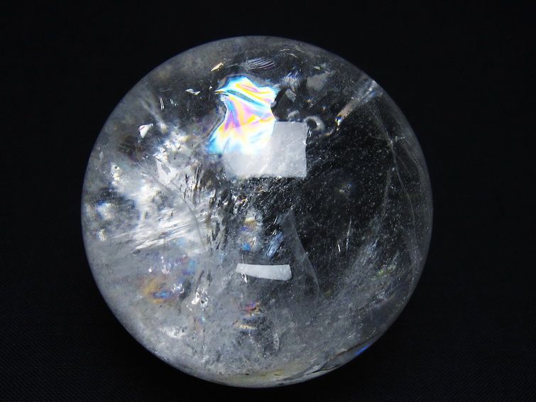 水晶 丸玉 虹入り 56mm スフィア 置物 水晶玉 一点物 151-8790