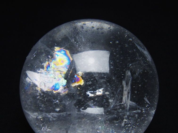 水晶 丸玉 虹入り 57mm スフィア 置物 水晶玉 一点物 151-8791