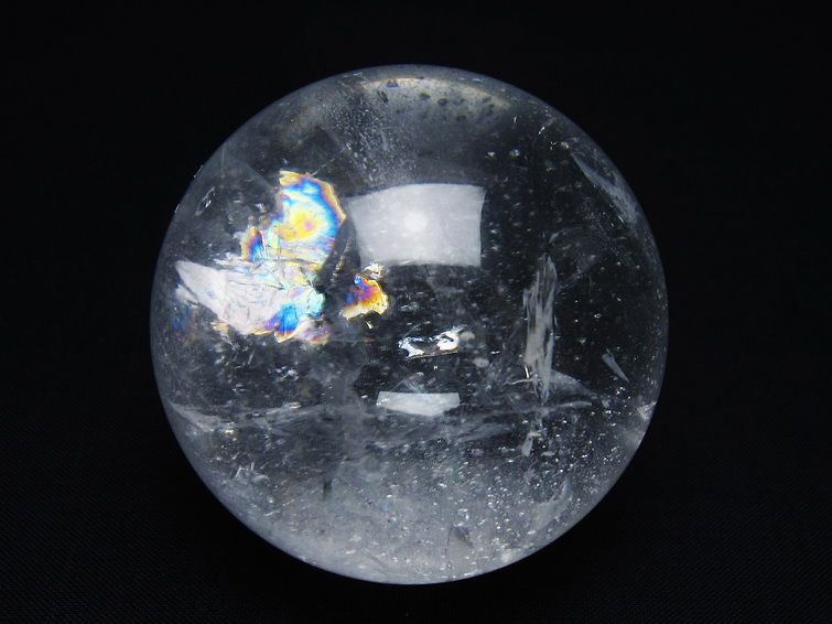 水晶 丸玉 虹入り 57mm スフィア 置物 水晶玉 一点物 151-8791