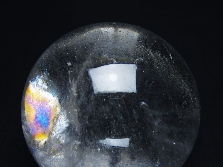 水晶 丸玉 虹入り 57mm スフィア 置物 水晶玉 一点物 151-8792