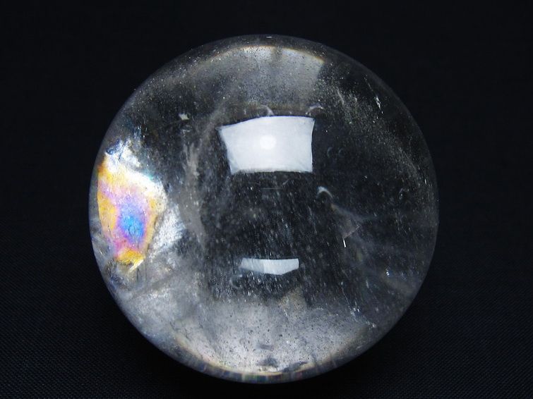 水晶 丸玉 虹入り 57mm スフィア 置物 水晶玉 一点物 151-8792