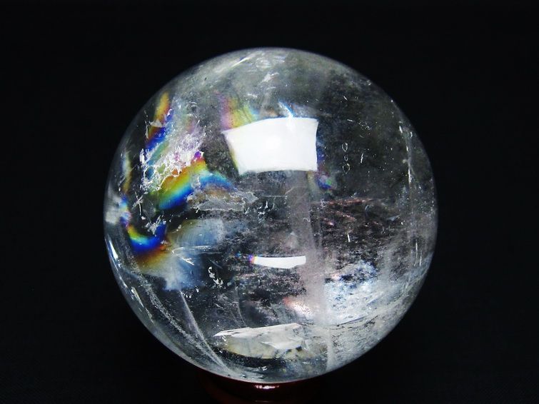 水晶 丸玉 虹入り 58mm スフィア 置物 水晶玉 一点物 151-8795