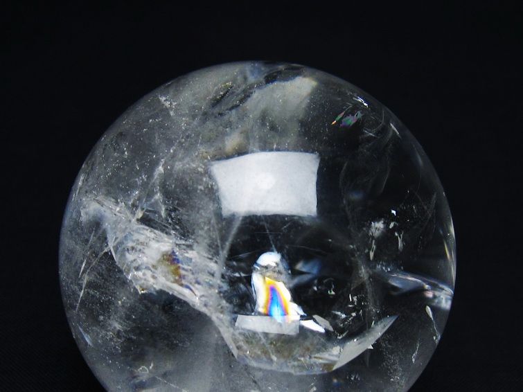 水晶 丸玉 虹入り 58mm スフィア 置物 水晶玉 一点物 151-8795
