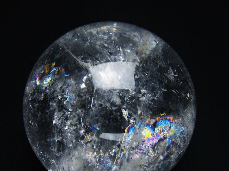 水晶 丸玉 虹入り 58mm スフィア 置物 水晶玉 一点物 151-8797