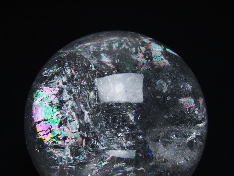 水晶 丸玉 虹入り 59mm スフィア 置物 水晶玉 一点物 151-8798