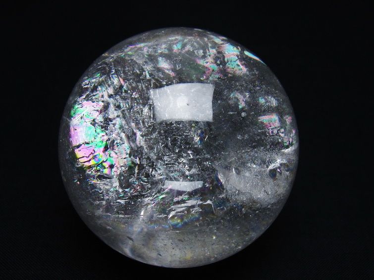 水晶 丸玉 虹入り 59mm スフィア 置物 水晶玉 一点物 151-8798