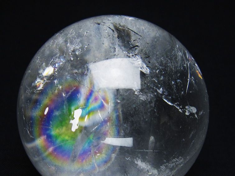 水晶 丸玉 虹入り 59mm スフィア 置物 水晶玉 一点物 151-8799