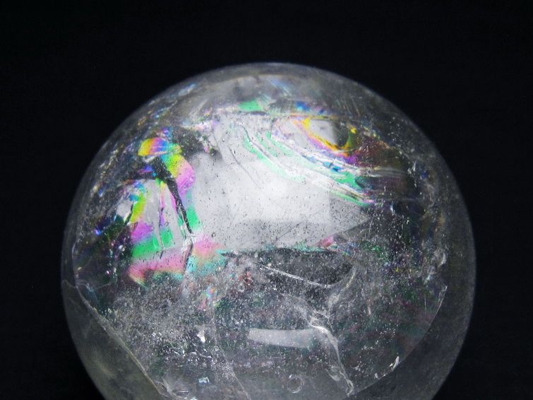 水晶 丸玉 虹入り 60mm スフィア 置物 水晶玉 一点物 151-8800