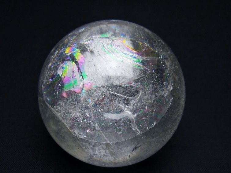 水晶 丸玉 虹入り 60mm スフィア 置物 水晶玉 一点物 151-8800