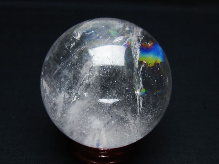 水晶 丸玉 虹入り 61mm スフィア 置物 水晶玉 一点物 151-8803