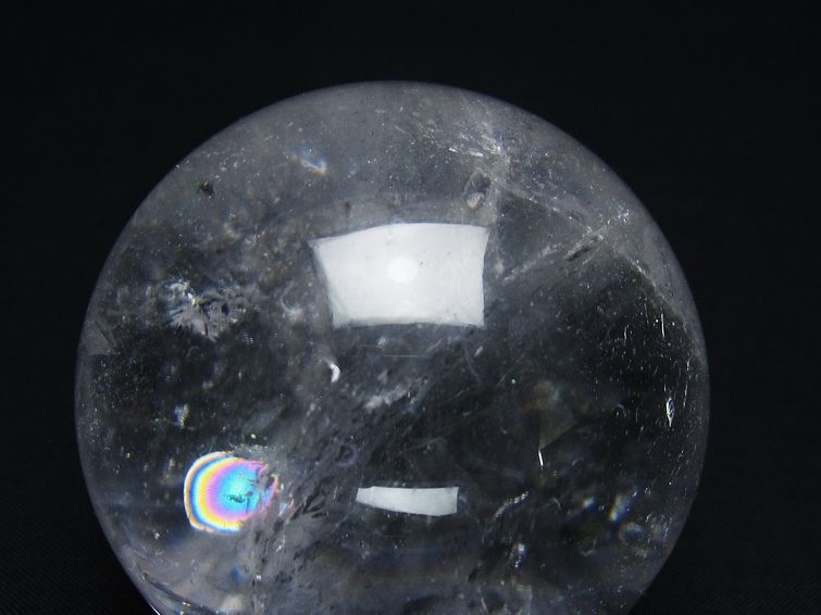 水晶 丸玉 虹入り 61mm スフィア 置物 水晶玉 一点物 151-8803