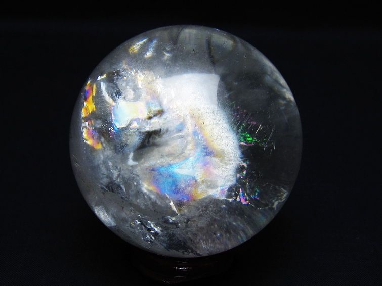水晶 丸玉 虹入り 67mm スフィア 置物 水晶玉 一点物 151-8813