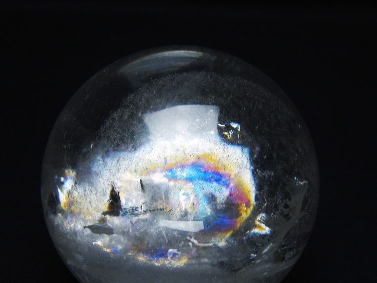 水晶 丸玉 虹入り 67mm スフィア 置物 水晶玉 一点物 151-8813