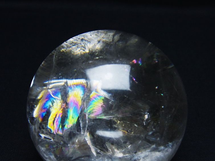 水晶 丸玉 虹入り 67mm スフィア 置物 水晶玉 一点物 151-8814 【sold out】