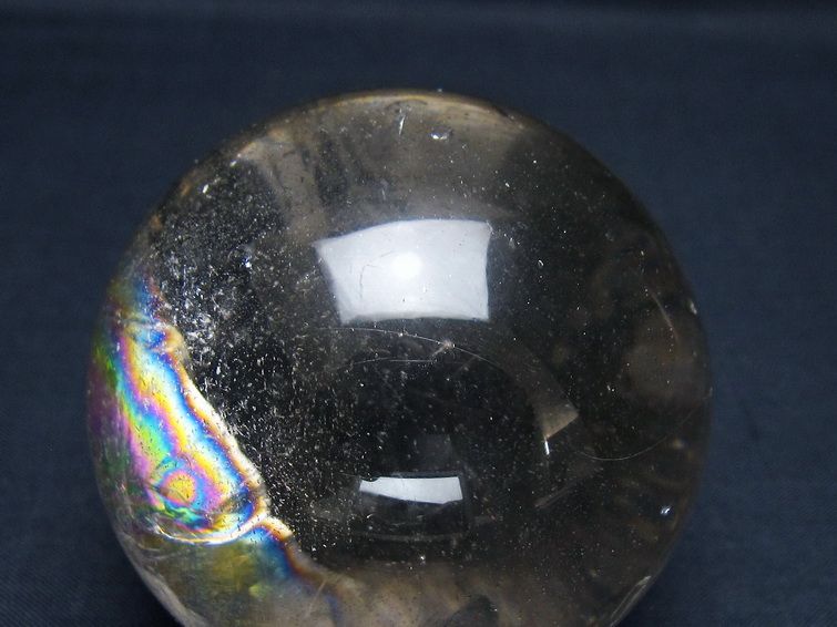 水晶 丸玉 虹入り 65mm スフィア 置物 水晶玉 一点物 151-8817