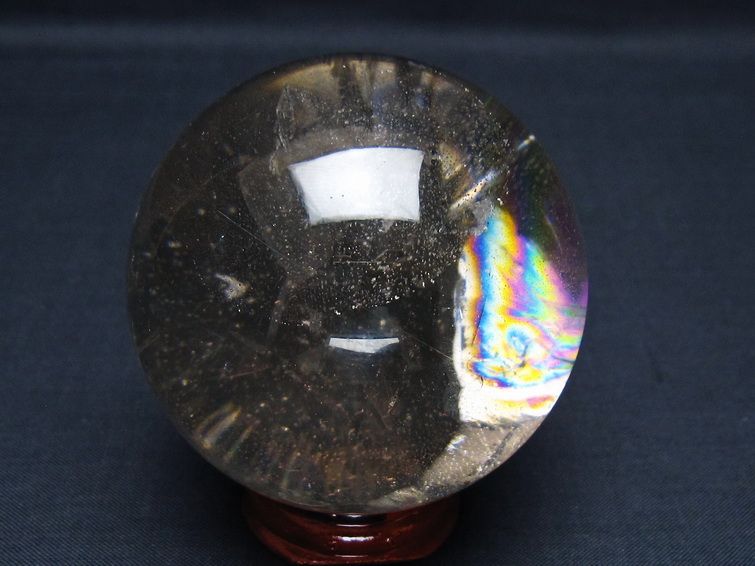 水晶 丸玉 虹入り 65mm スフィア 置物 水晶玉 一点物 151-8817