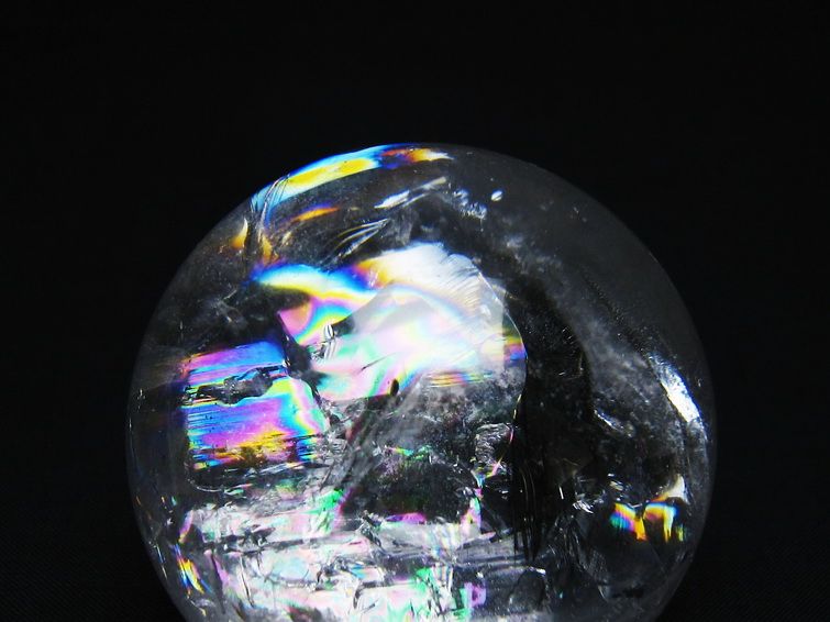 水晶 丸玉 虹入り 62mm スフィア 置物 水晶玉 一点物 151-8819 【sold out】