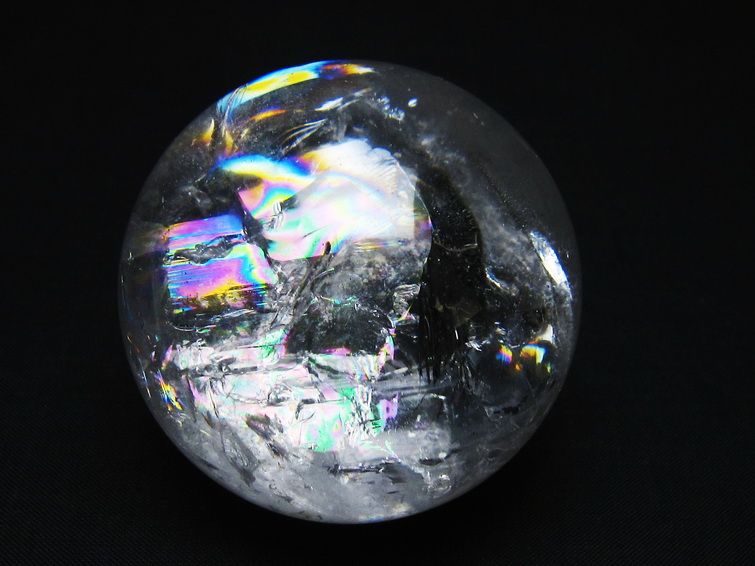 水晶 丸玉 虹入り 62mm スフィア 置物 水晶玉 一点物 151-8819 【sold out】