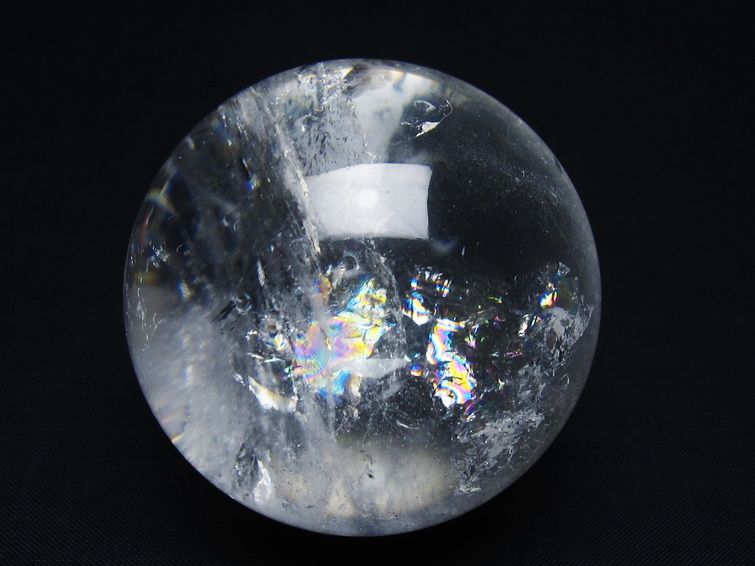 水晶 丸玉 虹入り 61mm スフィア 置物 水晶玉 一点物 151-8821