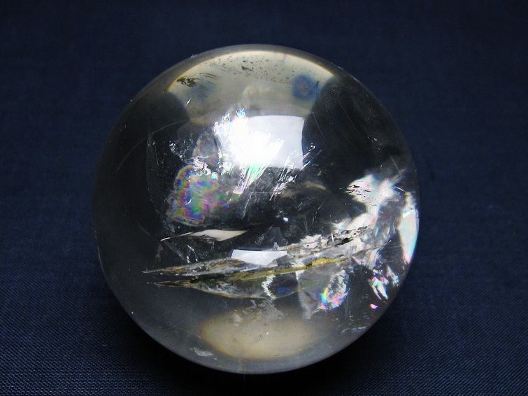 水晶 丸玉 虹入り 60mm スフィア 置物 水晶玉 一点物 151-8823
