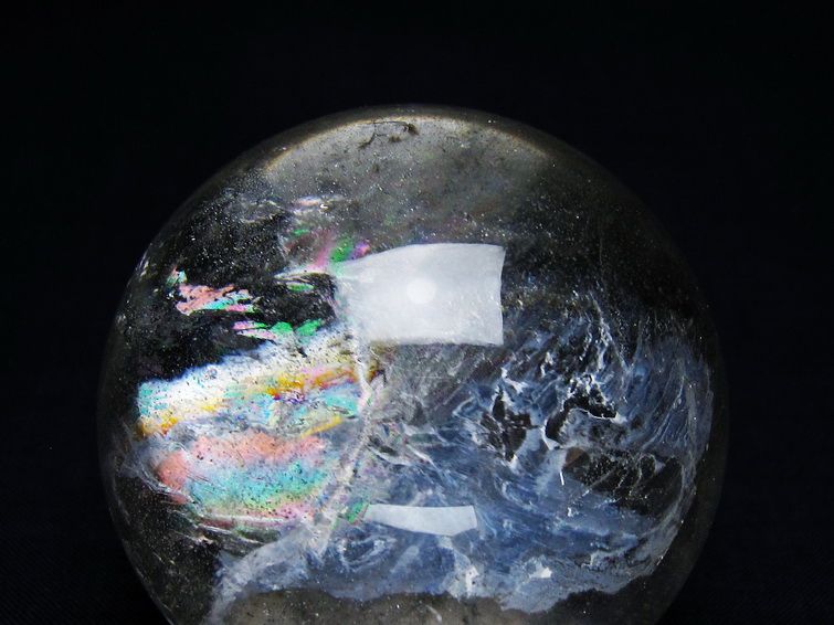 水晶 丸玉 虹入り 59mm スフィア 置物 水晶玉 一点物 151-8825