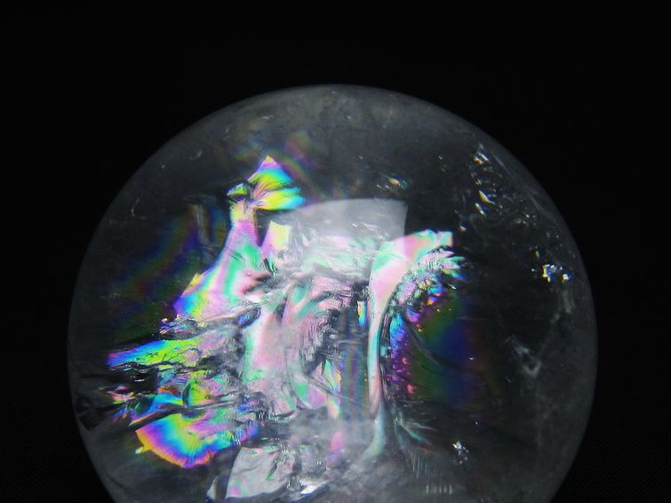 水晶 丸玉 虹入り 58mm スフィア 置物 水晶玉 一点物 151-8826