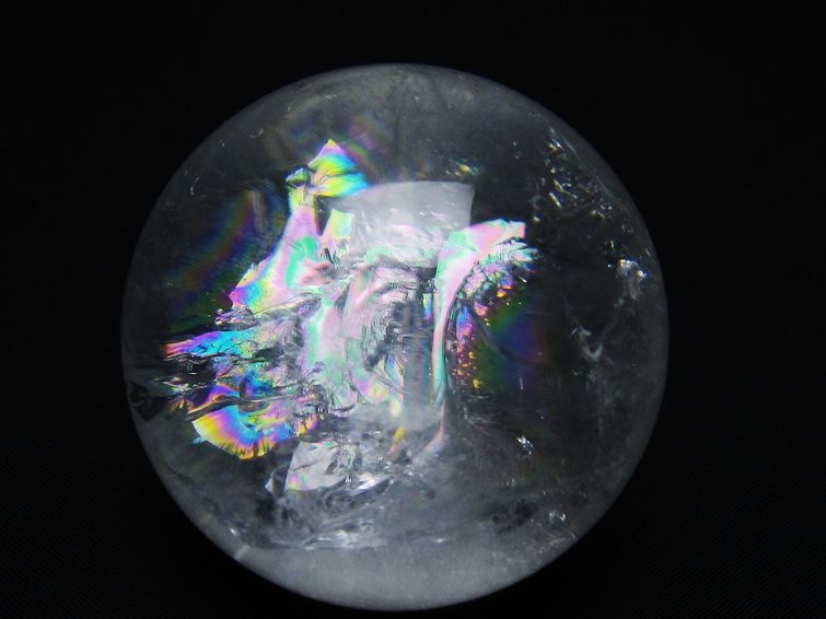 水晶 丸玉 虹入り 58mm スフィア 置物 水晶玉 一点物 151-8826