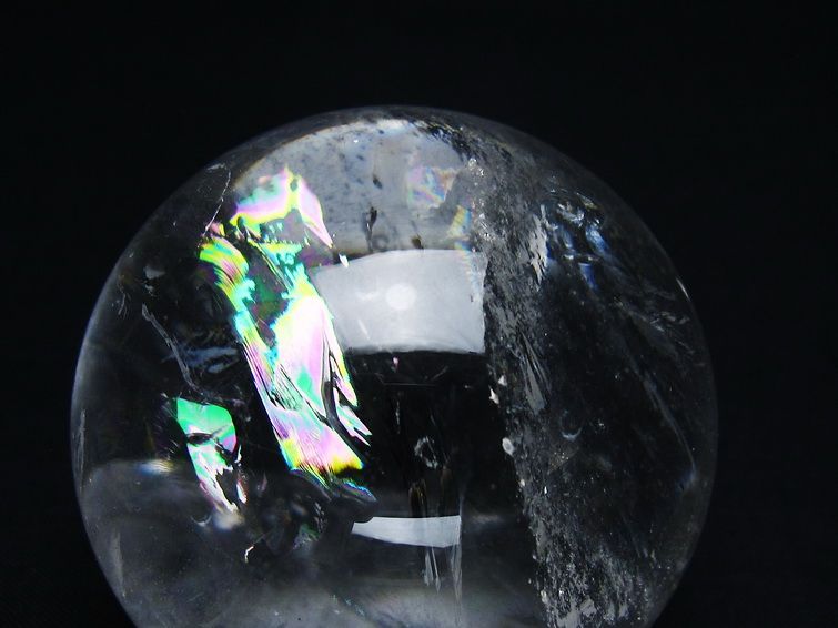 水晶 丸玉 虹入り 58mm スフィア 置物 水晶玉 一点物 151-8827