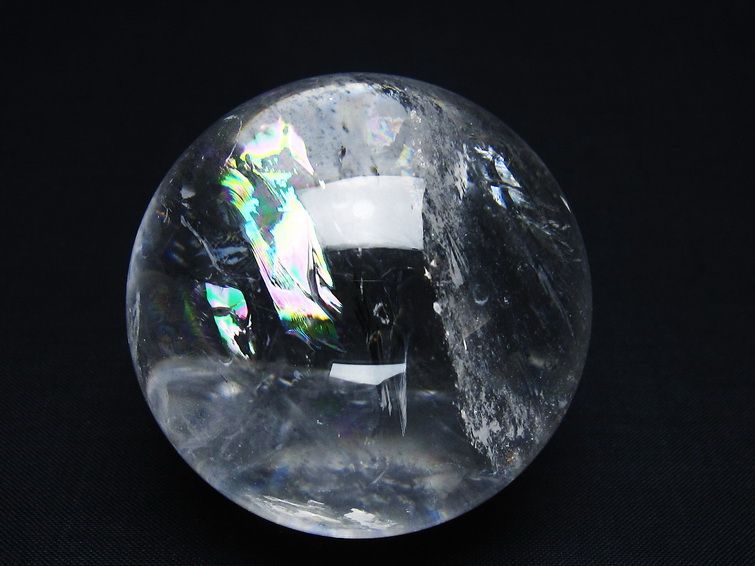 水晶 丸玉 虹入り 58mm スフィア 置物 水晶玉 一点物 151-8827