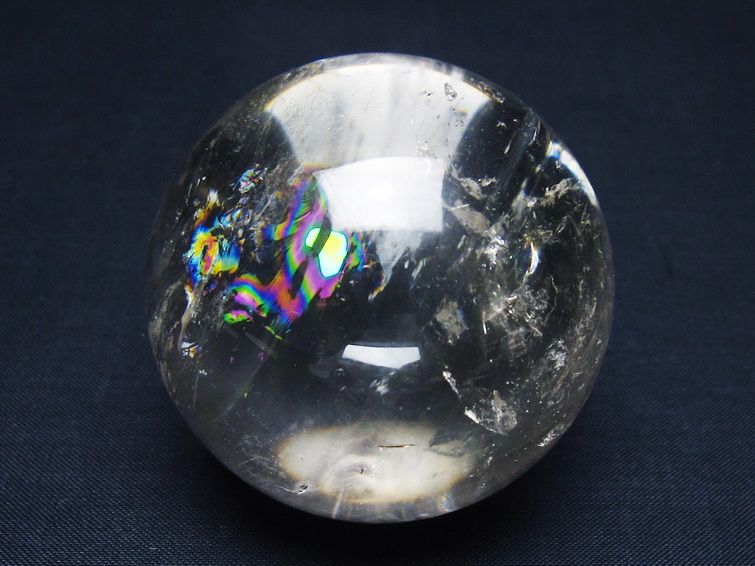 水晶 丸玉 虹入り 58mm スフィア 置物 水晶玉 一点物 151-8828