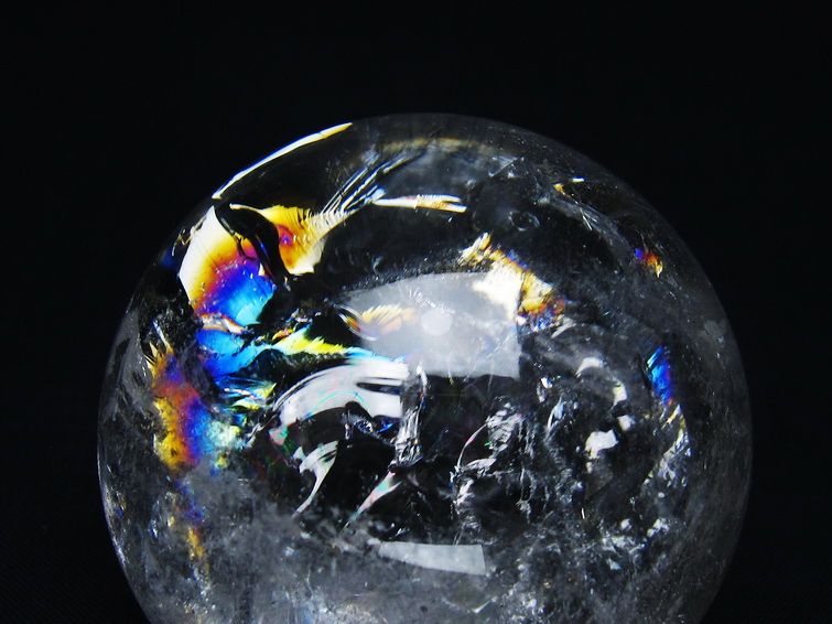 水晶 丸玉 虹入り 57mm スフィア 置物 水晶玉 一点物 151-8829